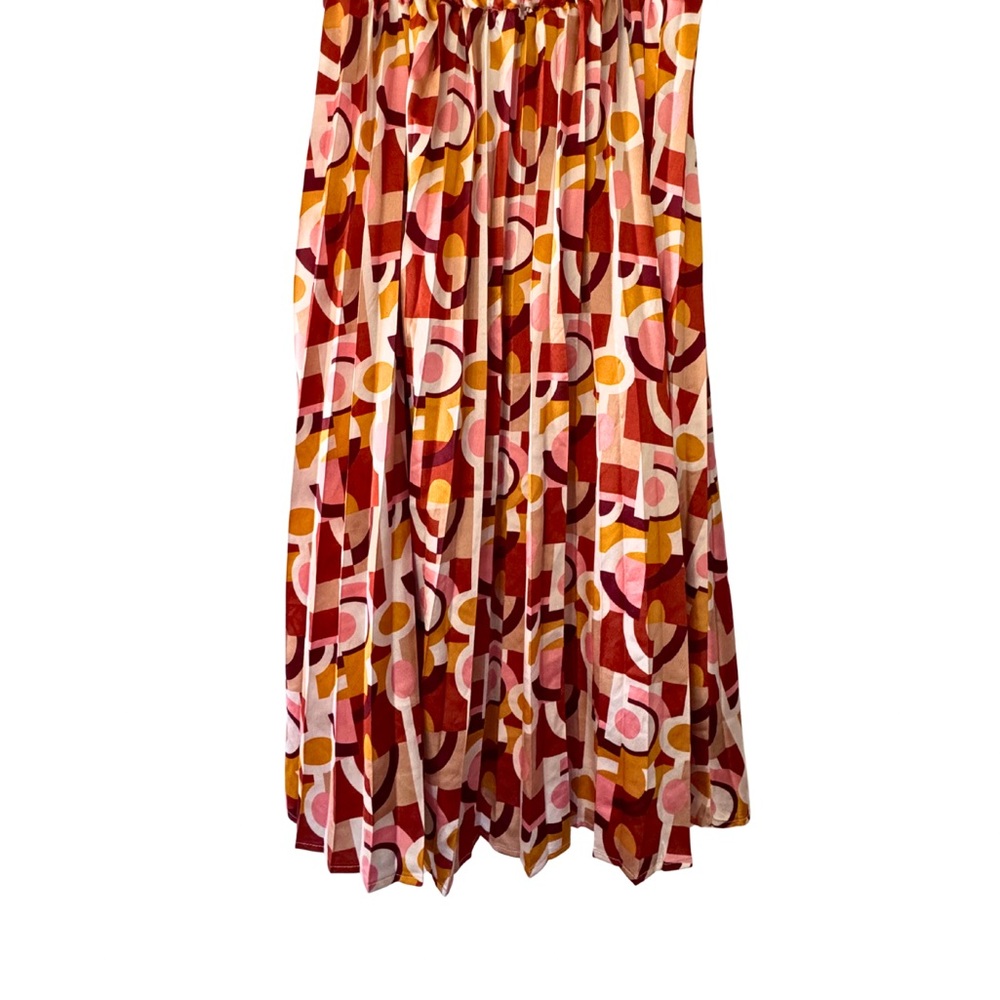 Girls XL/Women S Monteau‎ Multicolor Geometric Pleated Maxi Skirt